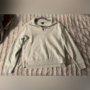 J. Crew Classic Gray Quarter Zip Thick Sweater